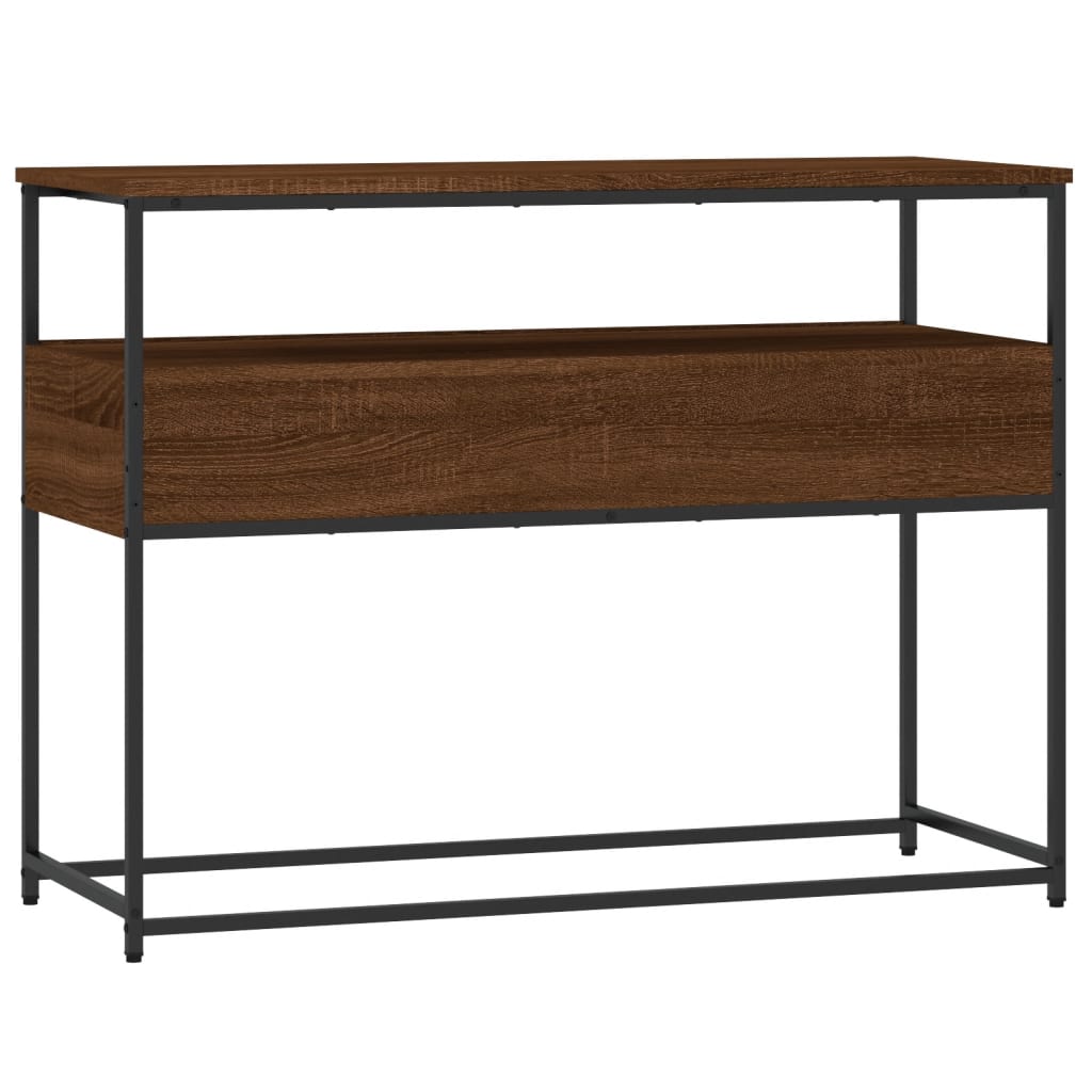 Mesa consola 100x40x75 cm derivados madeira carvalho castanho
