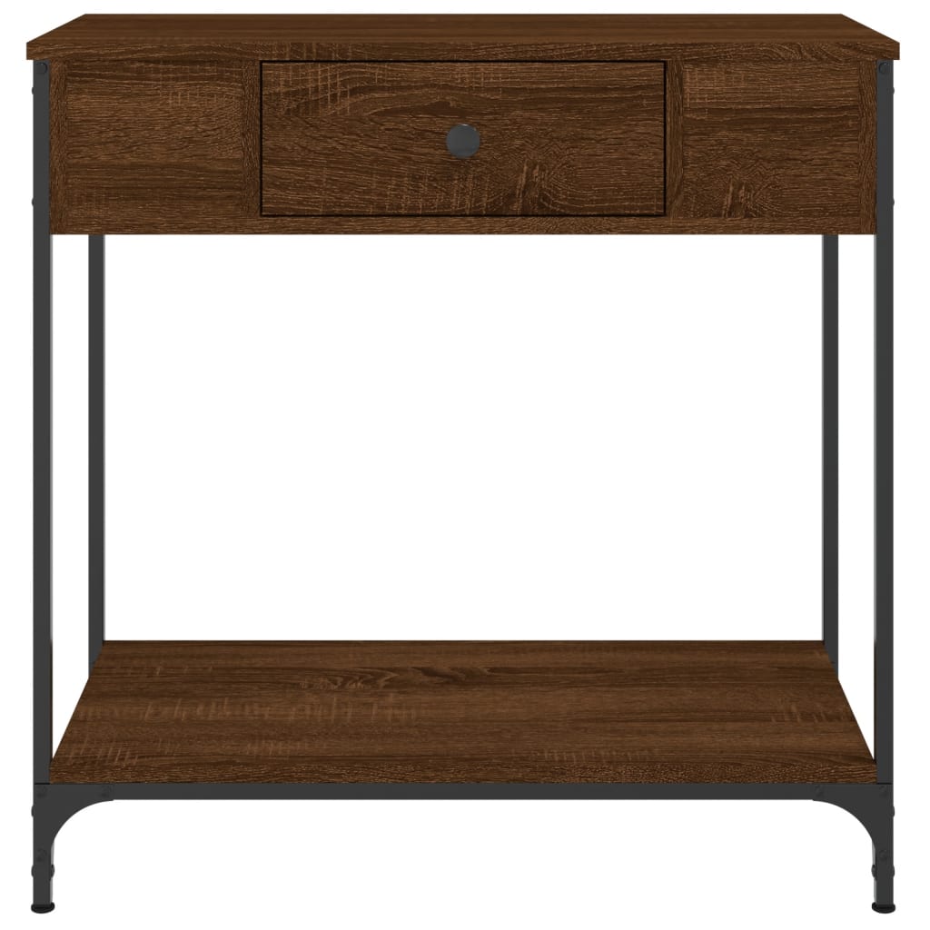 Mesa consola 75x34,5x75 cm derivados madeira carvalho castanho