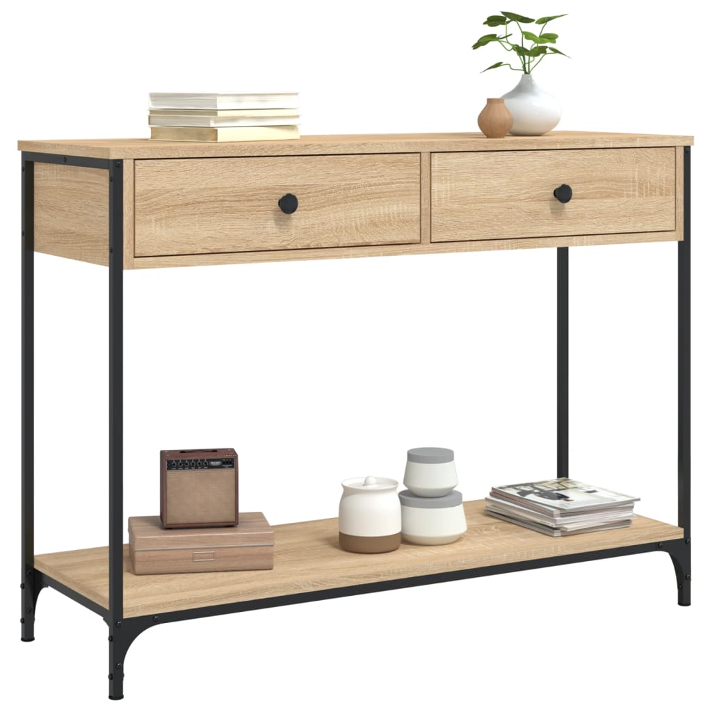 Mesa consola 100x34,5x75cm derivados de madeira carvalho sonoma