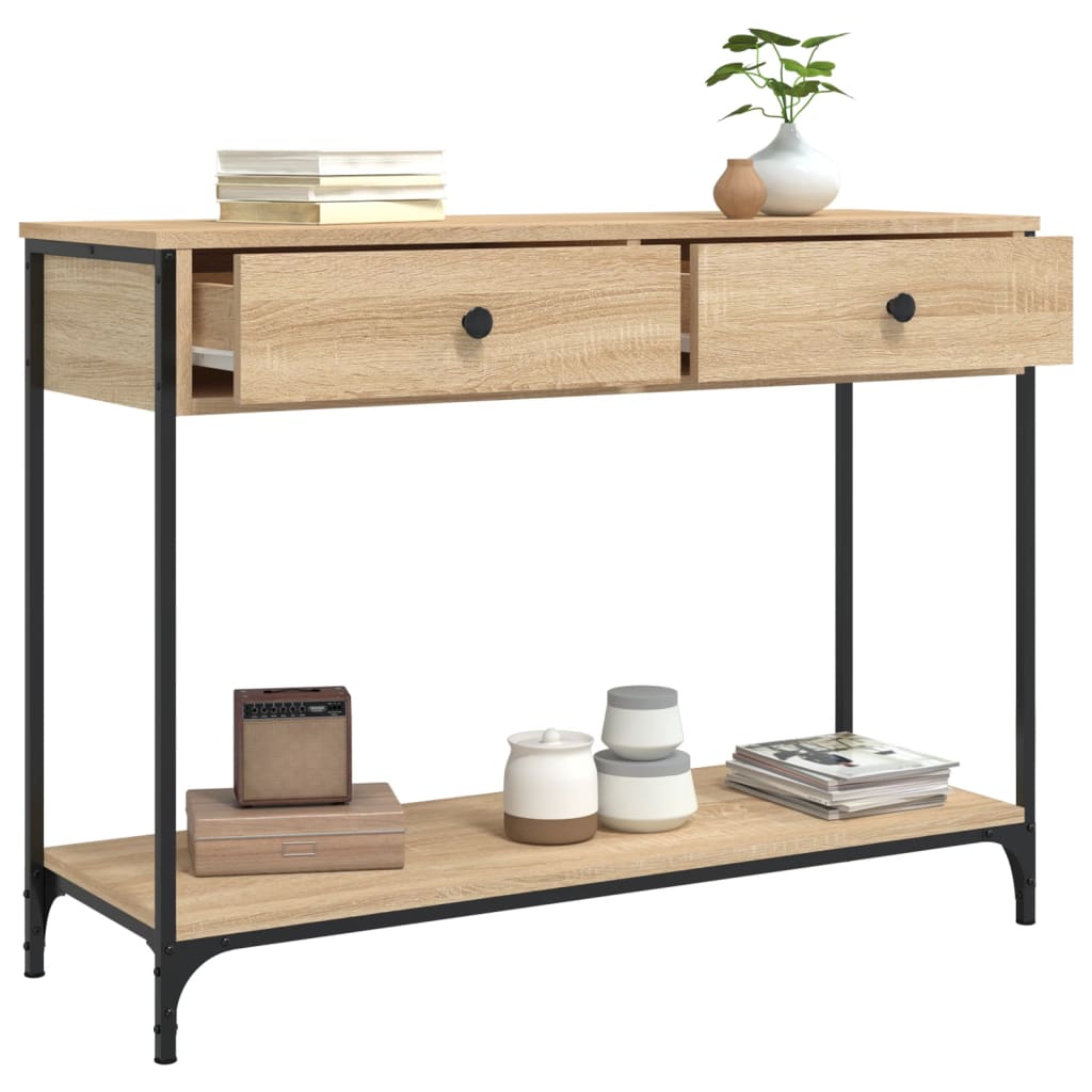 Mesa consola 100x34,5x75cm derivados de madeira carvalho sonoma