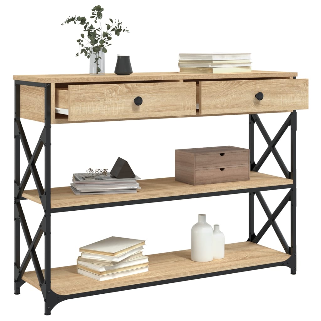 Mesa consola 100x28x75 cm derivados de madeira carvalho sonoma