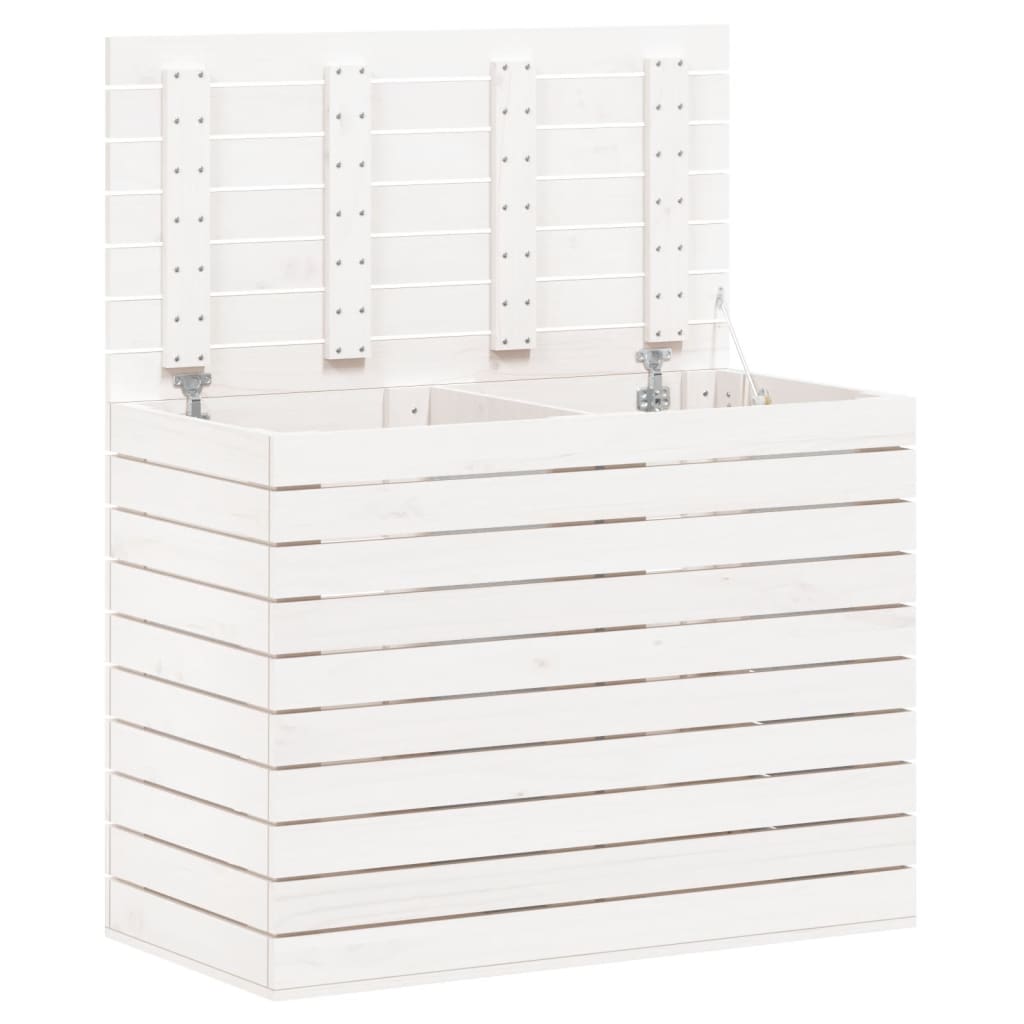 Cesto de Roupa Suja - 88,5x44x66 cm - Pinho Maciço Branco