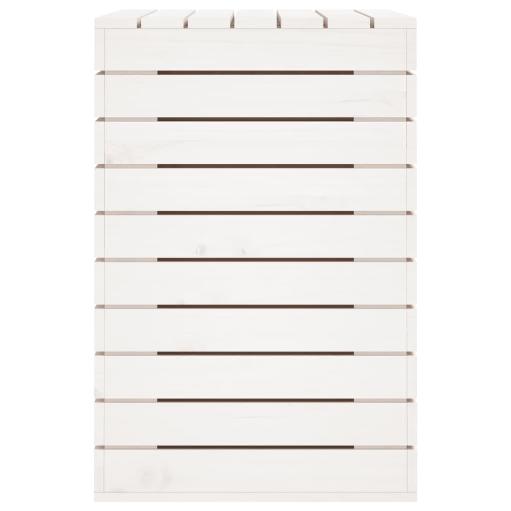 Cesto de Roupa Suja - 88,5x44x66 cm - Pinho Maciço Branco