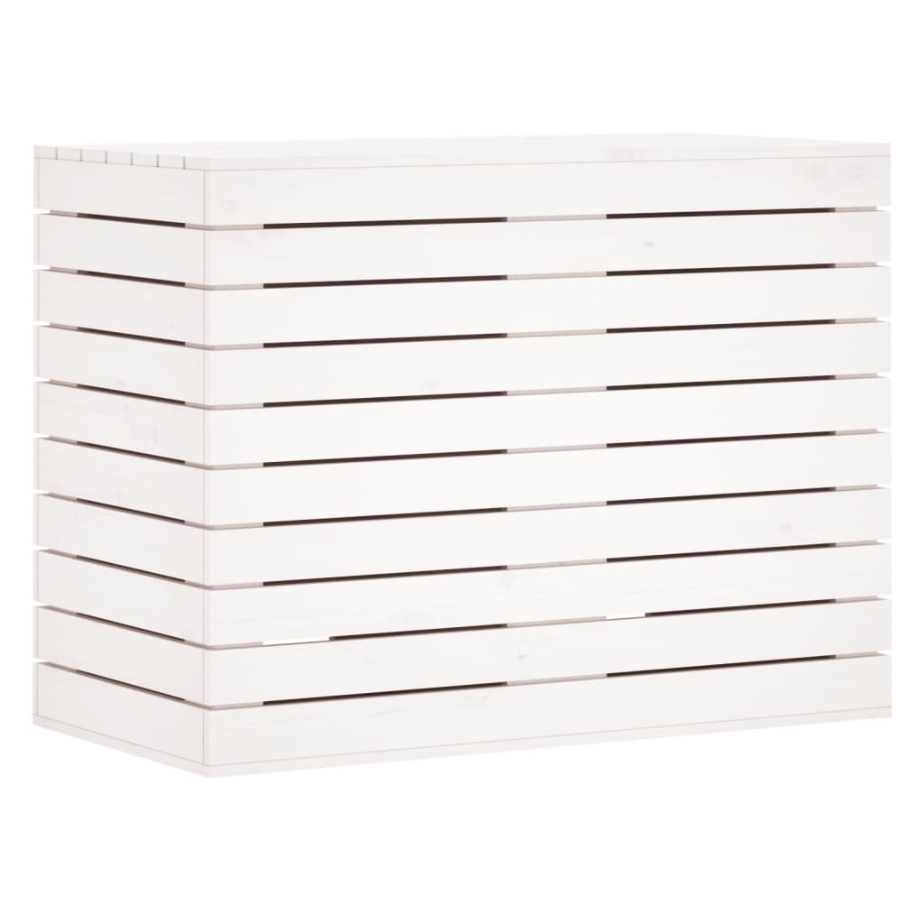 Cesto de Roupa Suja - 88,5x44x66 cm - Pinho Maciço Branco