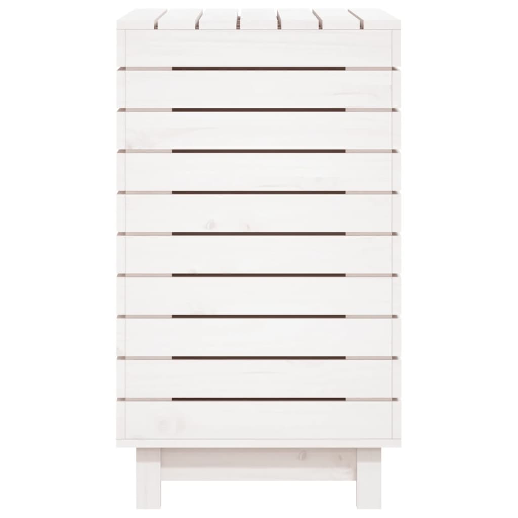 Cesto de roupa suja 88,5x44x76 cm pinho maciço branco