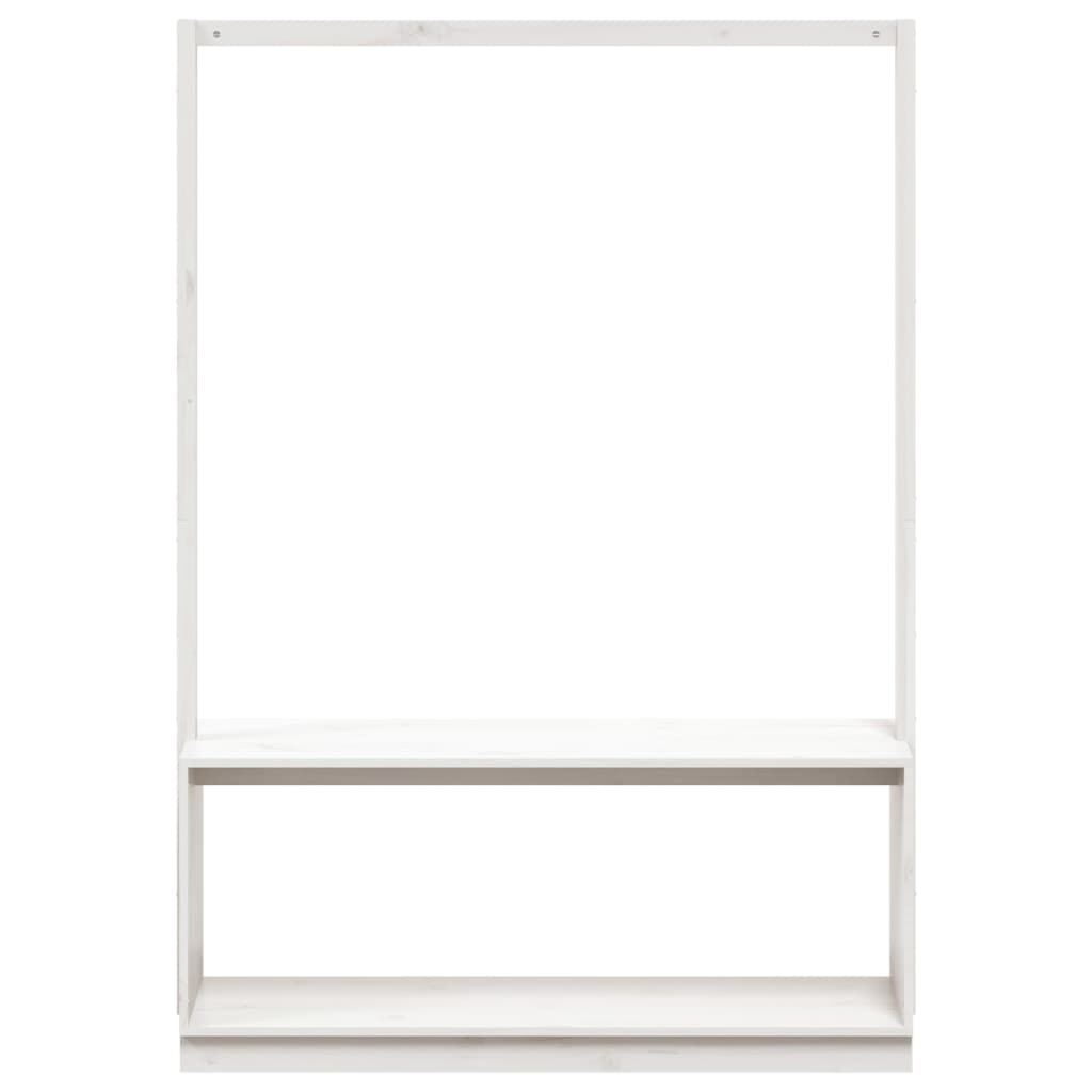 Conjunto de Entrada - Bengaleiro e Sapateira -  113x40x157,5 cm - Pinho Maciço - Branco