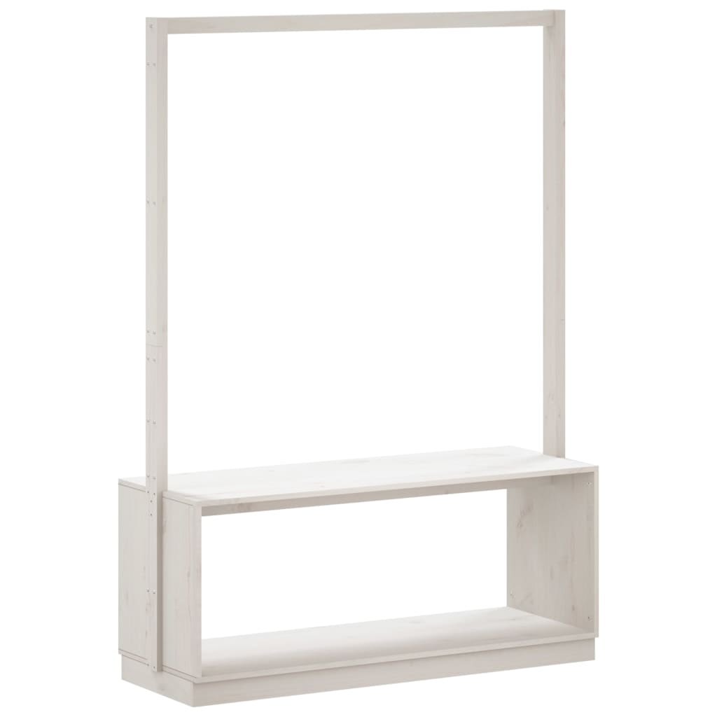 Conjunto de Entrada - Bengaleiro e Sapateira -  113x40x157,5 cm - Pinho Maciço - Branco