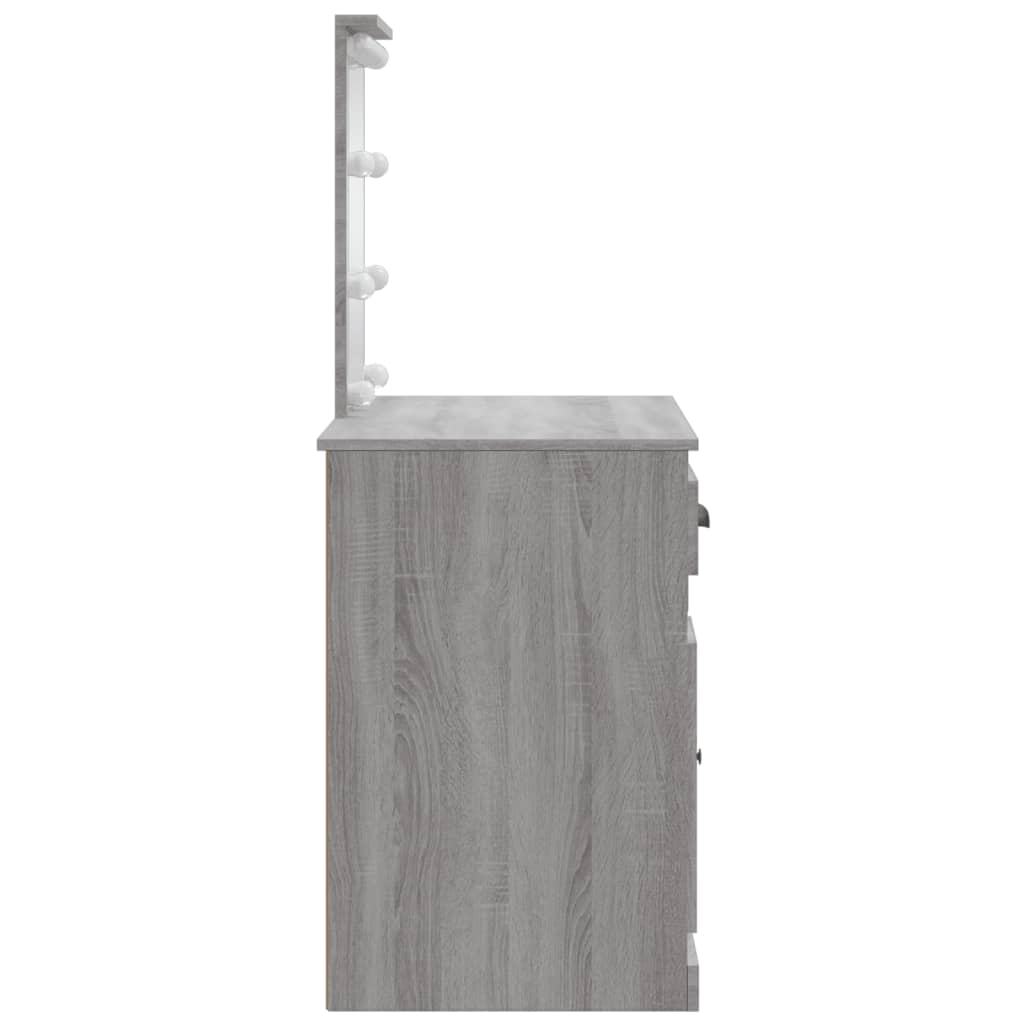 Toucador com luzes LED 90x42x132,5 cm cinzento sonoma