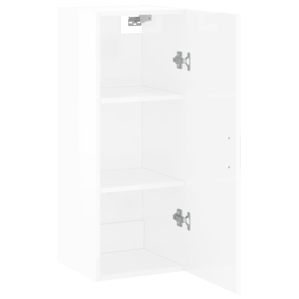 Armário de parede 34,5x34x90 cm branco brilhante
