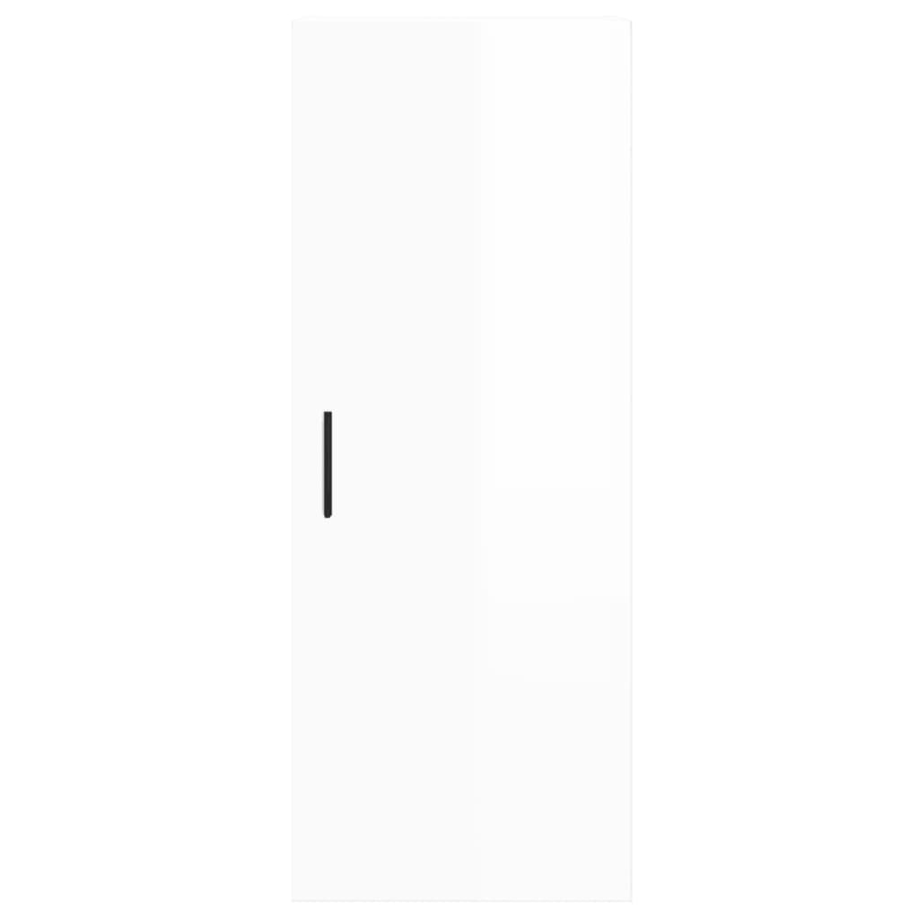Armário de parede 34,5x34x90 cm branco brilhante