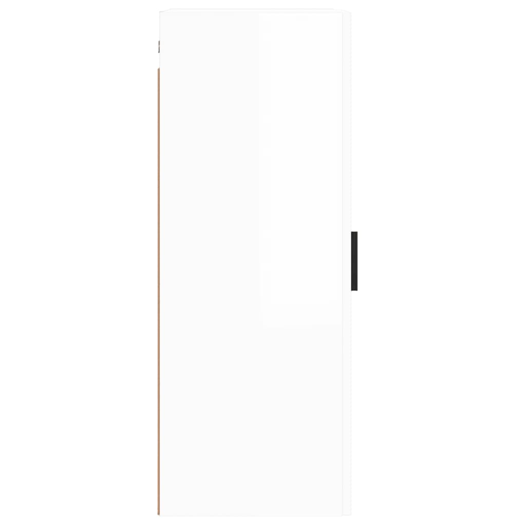 Armário de parede 34,5x34x90 cm branco brilhante