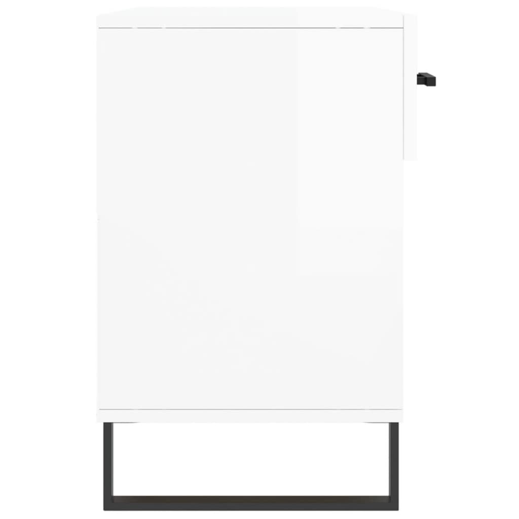Banco sapateira 102x35x55 cm derivados madeira branco brilhante