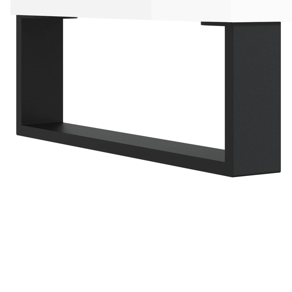 Banco sapateira 102x35x55 cm derivados madeira branco brilhante