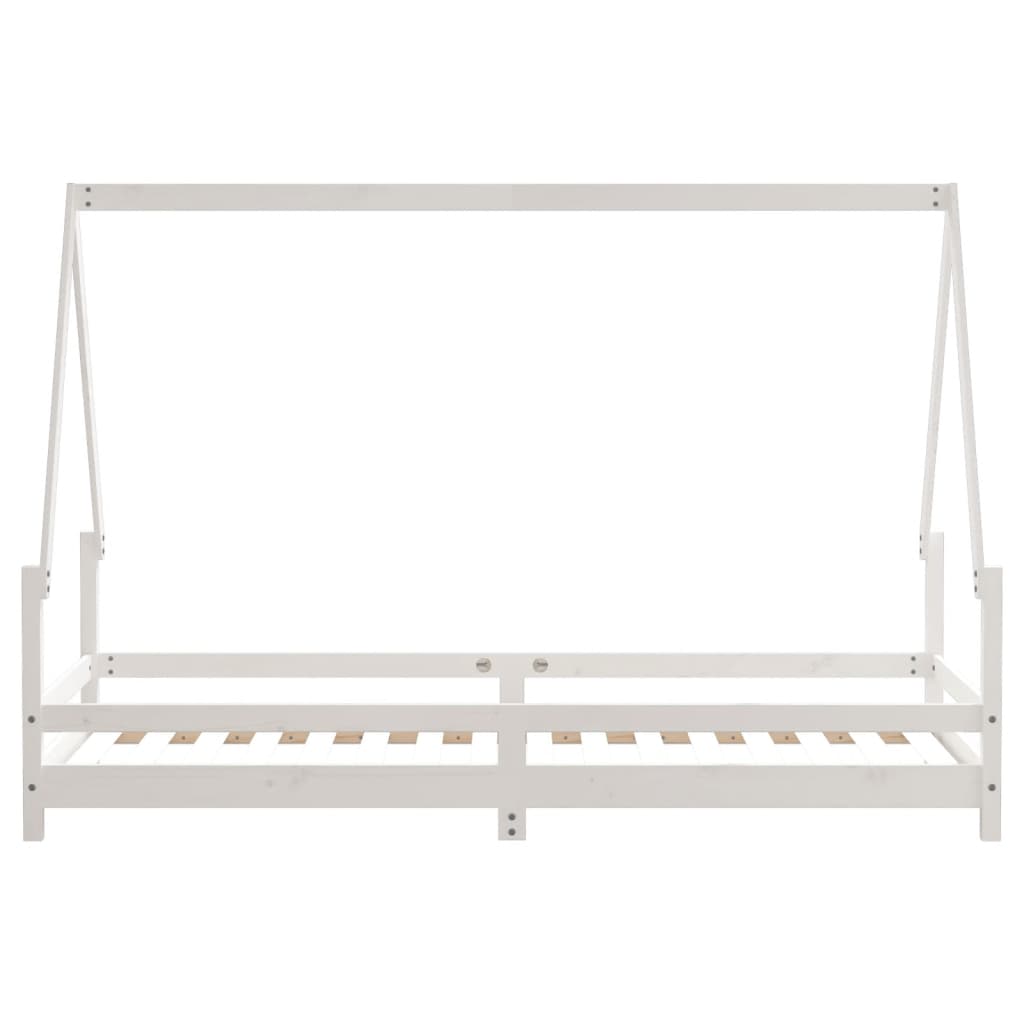 Estrutura de cama infantil 90x200 cm pinho maciço branco