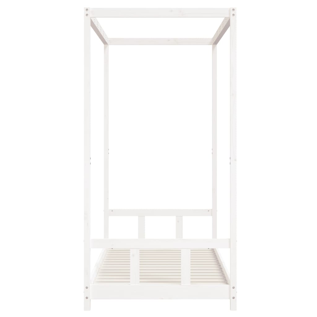 Estrutura de cama infantil 90x200 cm pinho maciço branco