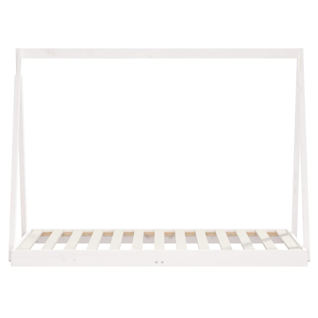 Estrutura de cama infantil 80x160 cm pinho maciço branco