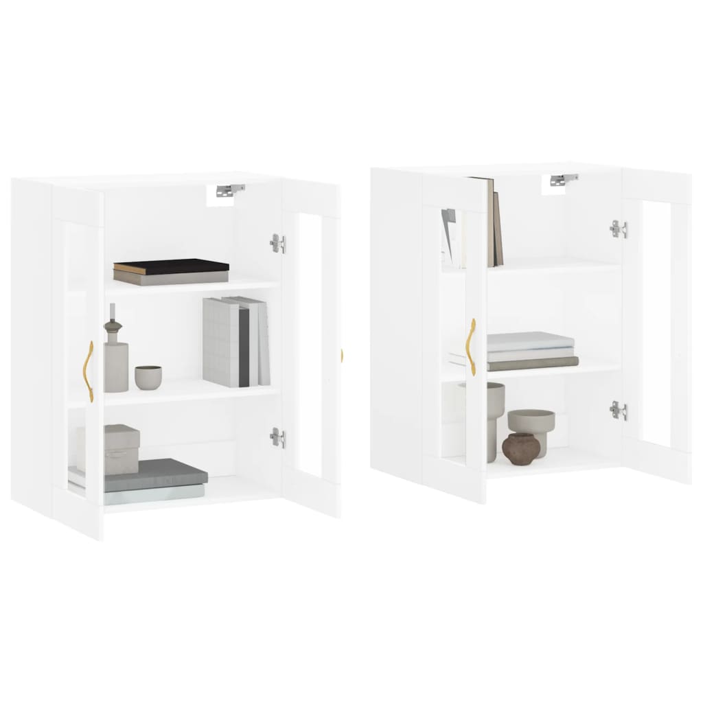 Móveis de parede 2 pcs derivados de madeira branco