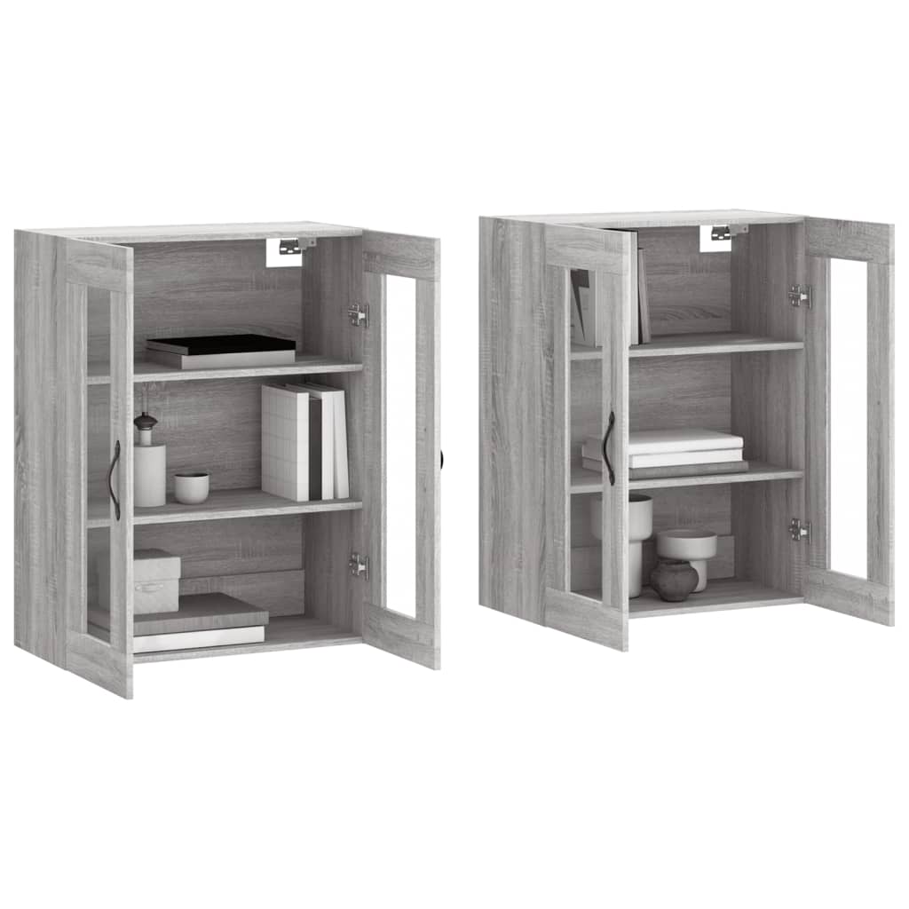 Móveis de parede 2 pcs derivados de madeira cinzento sonoma
