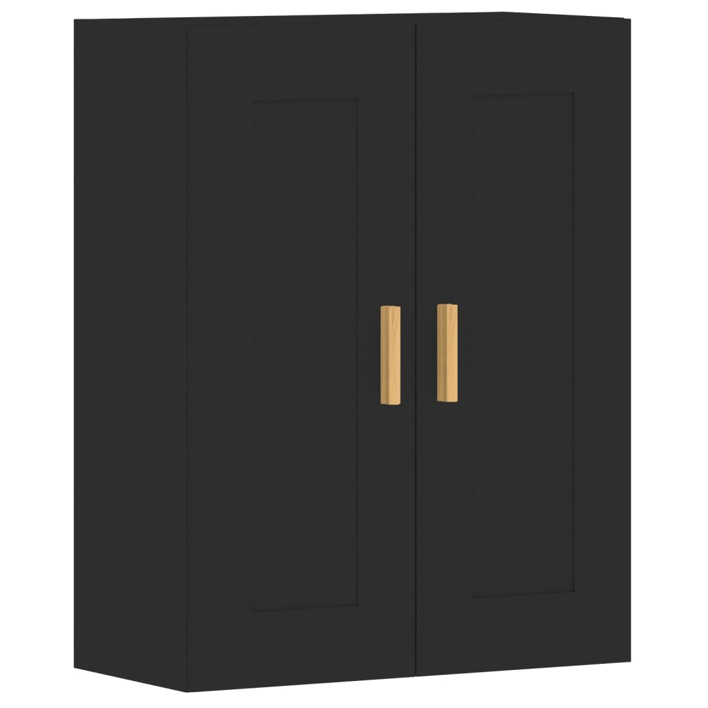 Móveis de parede 2 pcs derivados de madeira preto