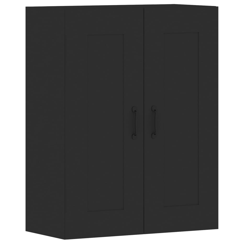 Móveis de parede 2 pcs derivados de madeira preto
