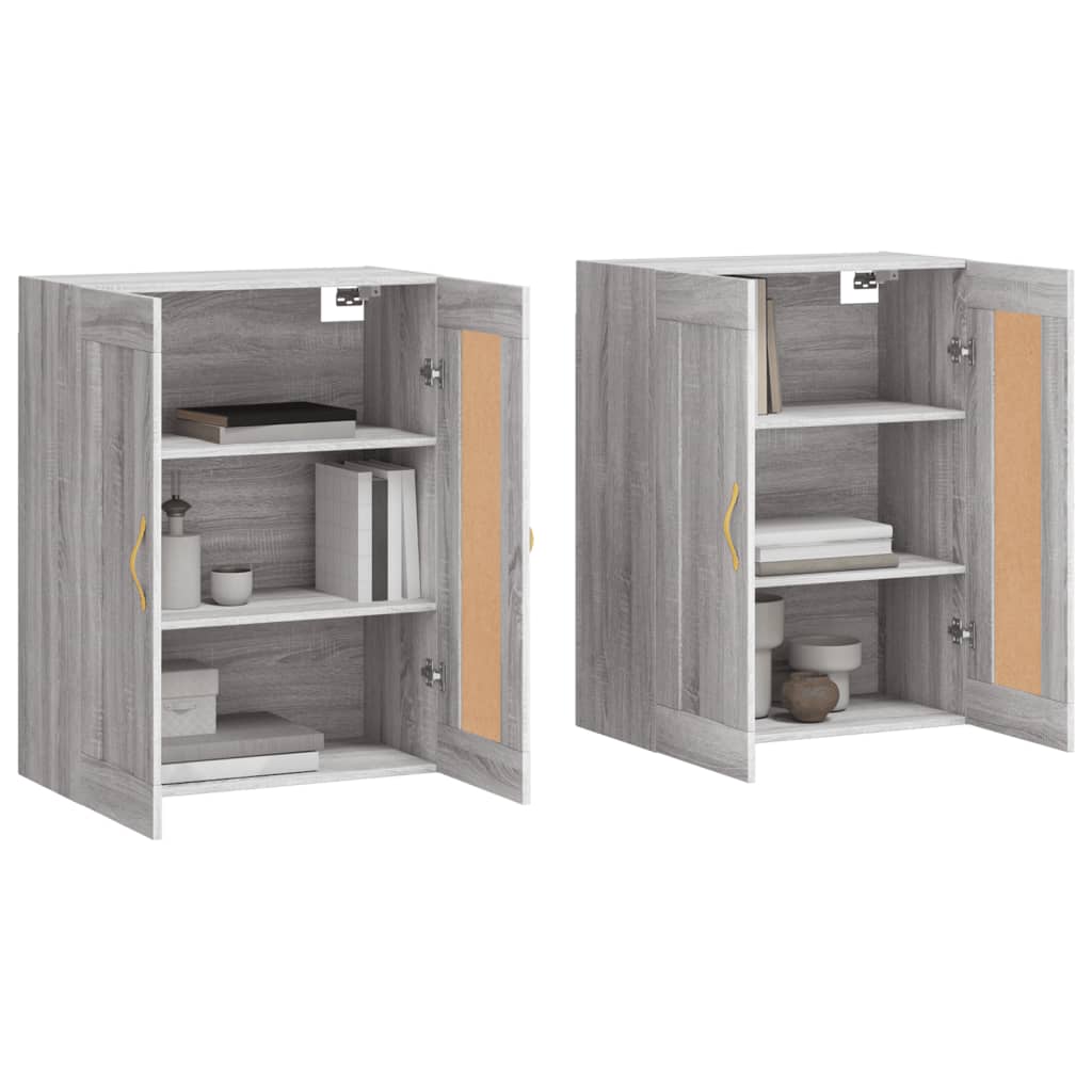 Móveis de parede 2 pcs derivados de madeira cinzento sonoma