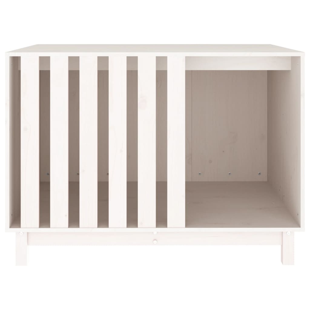 Casota para cães 100x70x72 cm madeira de pinho maciça branco