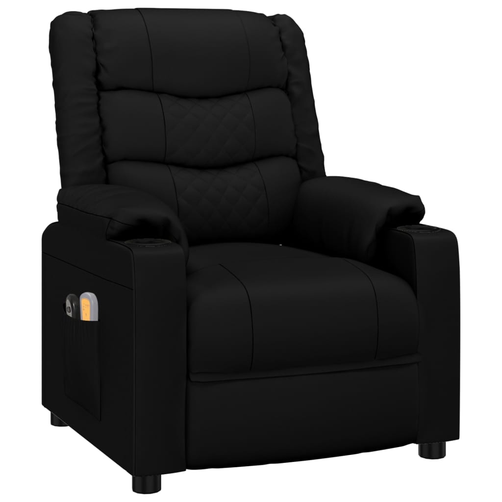 Poltrona de massagens elétrica couro artificial preto
