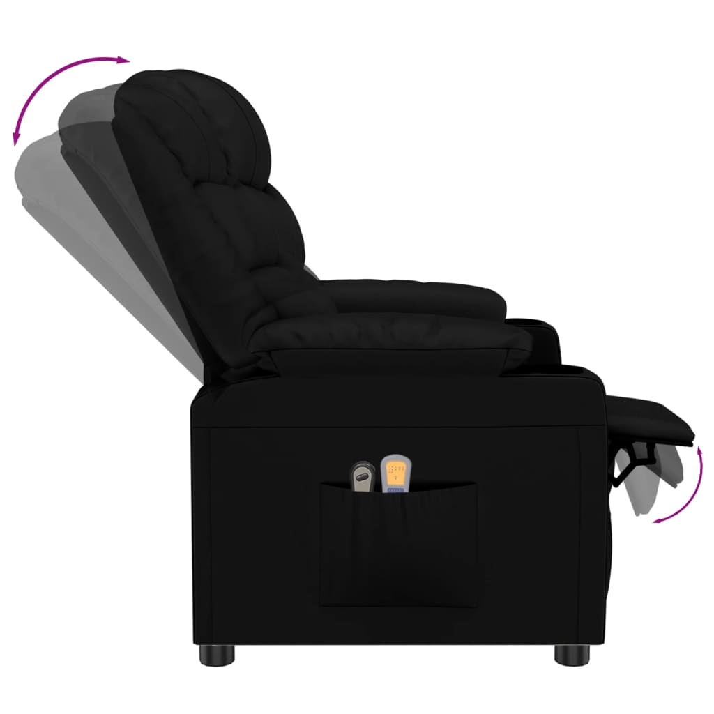 Poltrona de massagens elétrica couro artificial preto