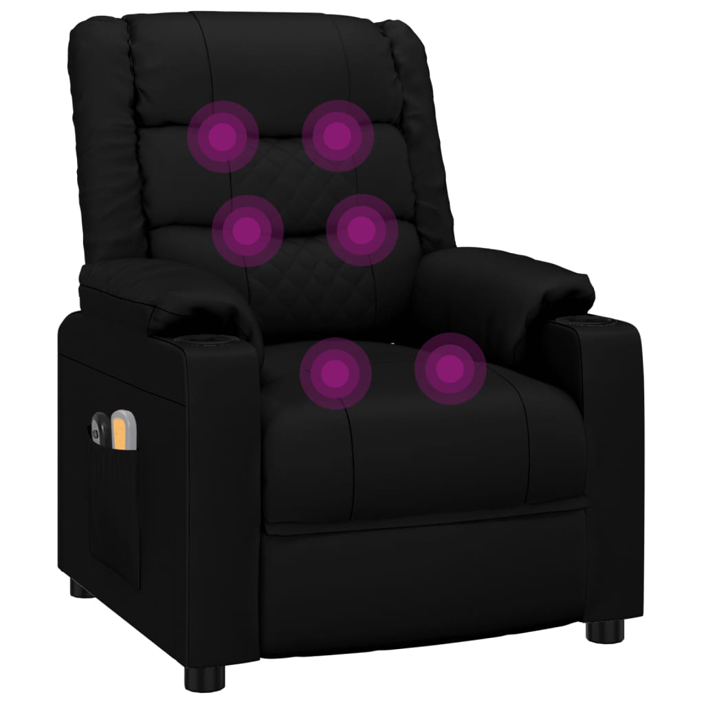 Poltrona de massagens elétrica couro artificial preto