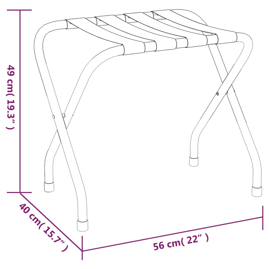 Suporte de bagagem 56x40x49 cm preto