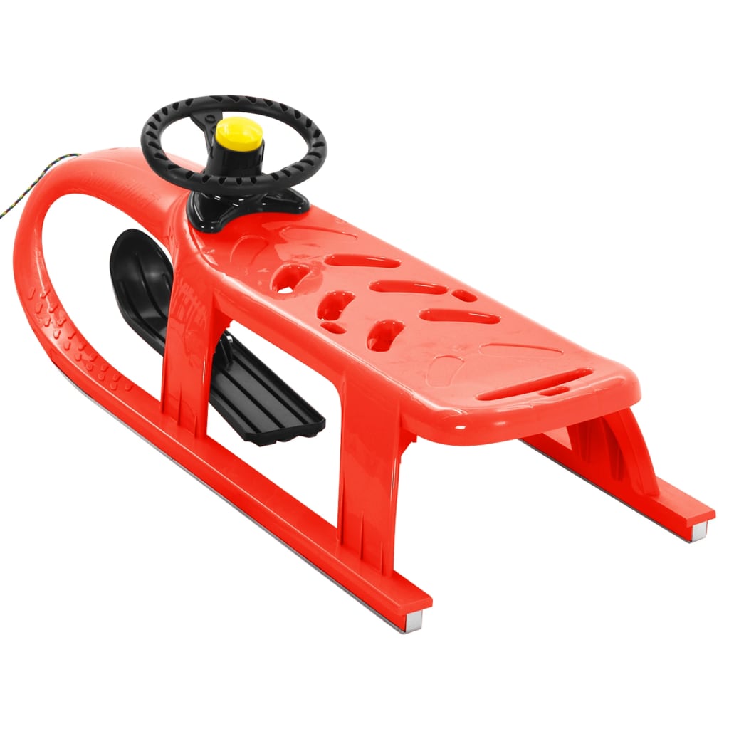 Trenó com volante 102,5x40x23 cm polipropileno vermelho