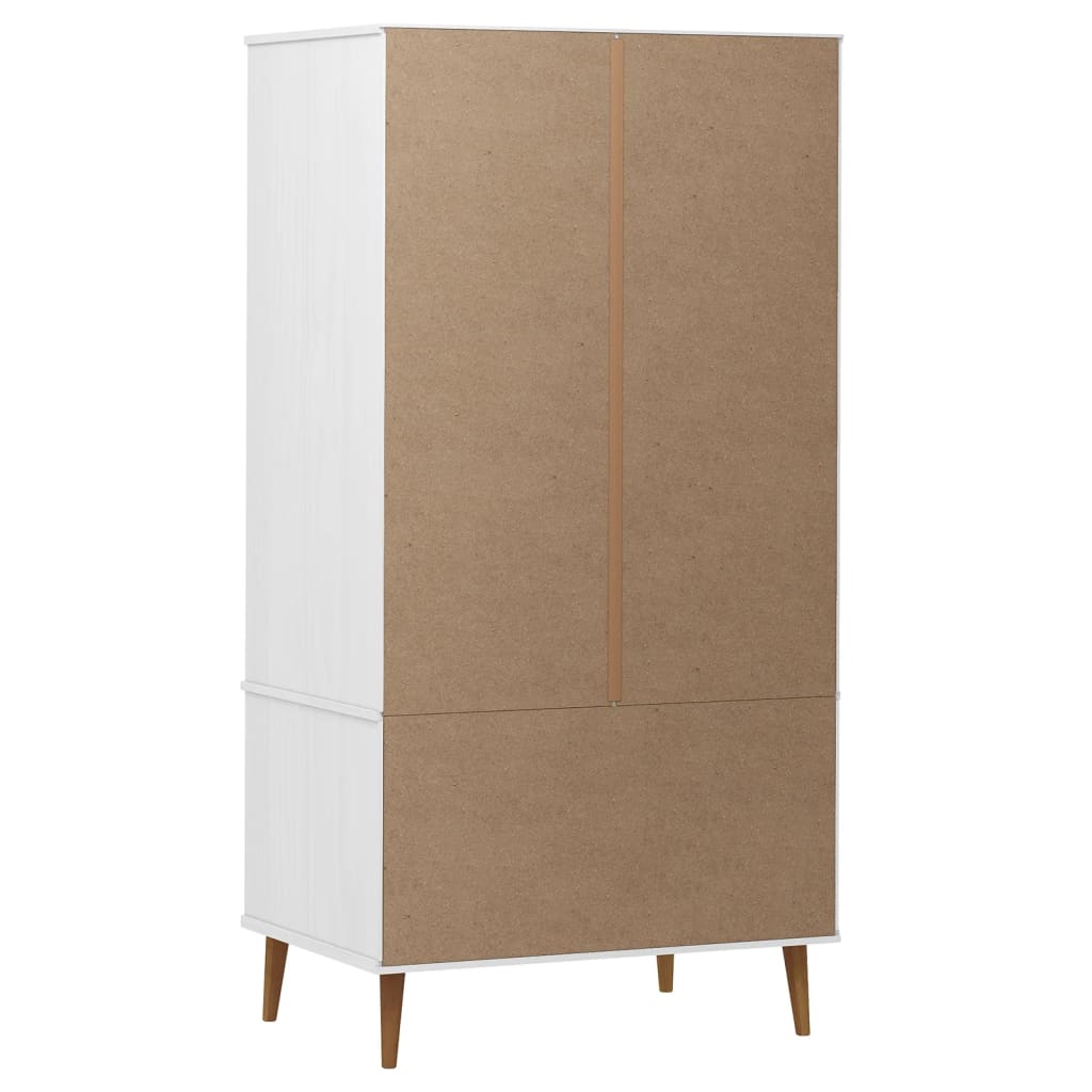 Roupeiro MOLDE 90x55x175 cm pinho maciço branco
