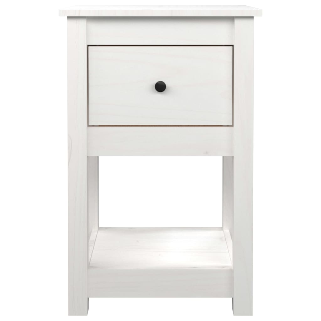 Mesa de cabeceira 40x35x61,5 cm madeira de pinho maciça branco