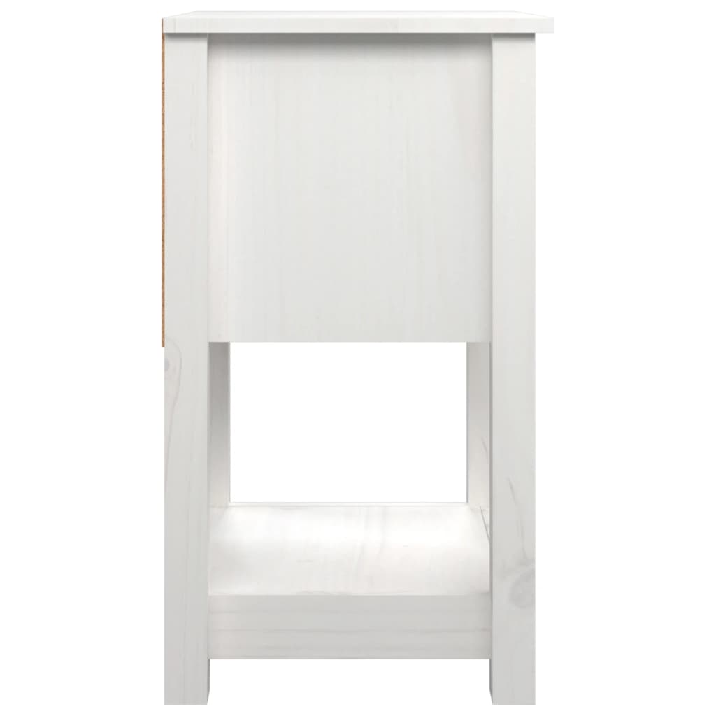 Mesa de cabeceira 40x35x61,5 cm madeira de pinho maciça branco