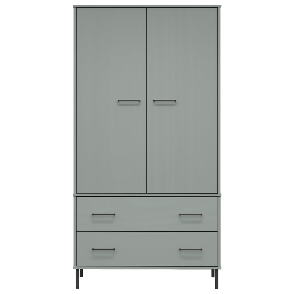 Roupeiro c/ pernas metal 90x55x172,5 cm madeira OSLO cinzento