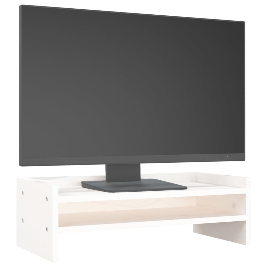 Suporte para monitor 50x24x16 cm madeira de pinho maciça branco