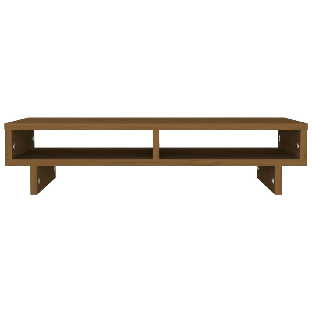 Suporte para monitor 60x27x14 cm pinho maciço castanho-mel