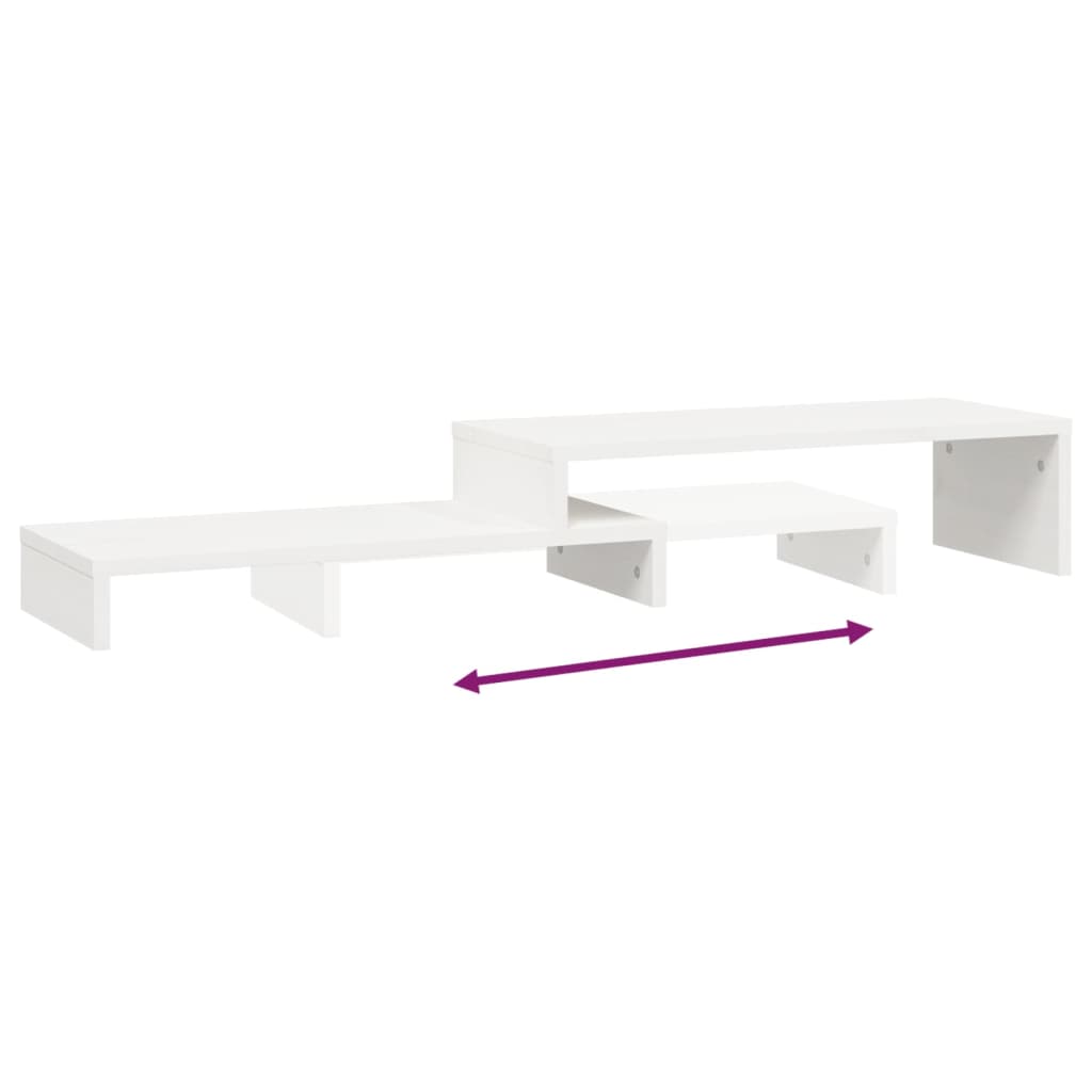 Suporte para monitor (52-101)x22x14 cm pinho maciço branco