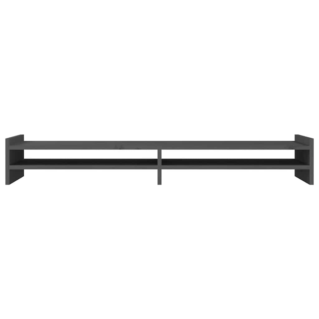 Suporte para monitor 100x27x15 cm madeira de pinho maciça cinza