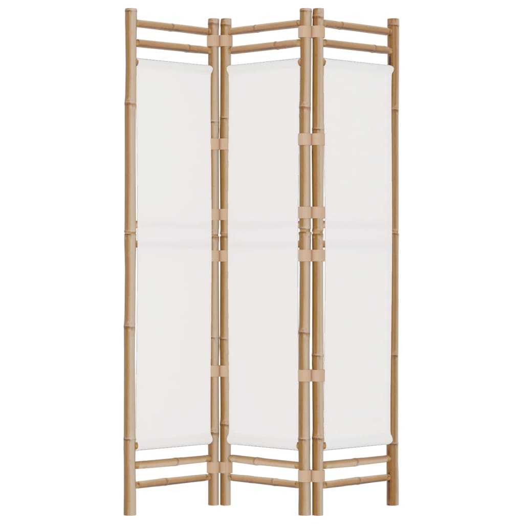 Divisória/biombo com 3 painéis dobráveis 120 cm bambu e lona