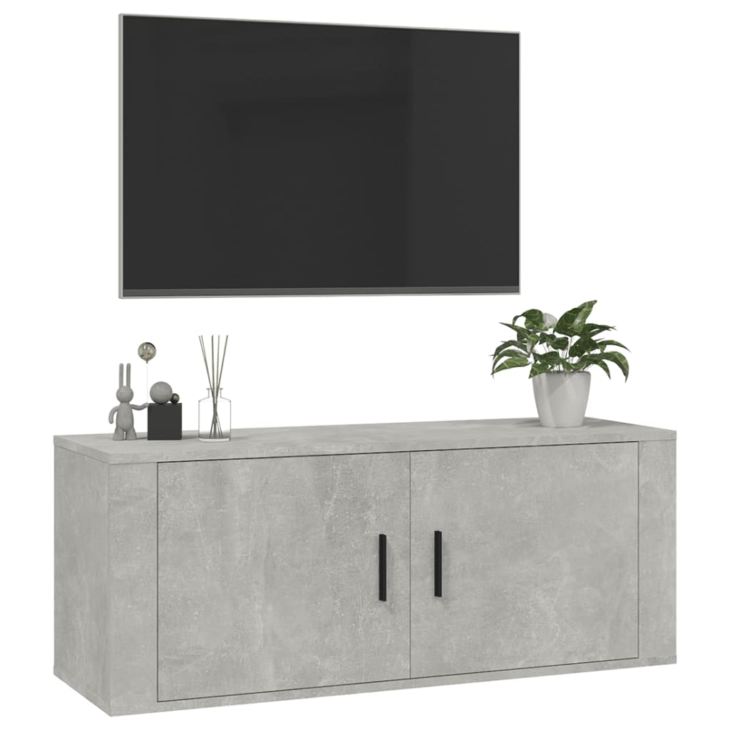 Móvel de TV de parede 100x34,5x40 cm cinzento cimento