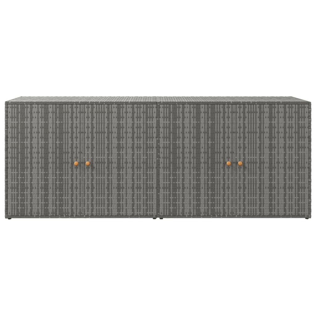 Armário de arrumação p/ jardim 198x55,5x80 cm vime PE cinzento