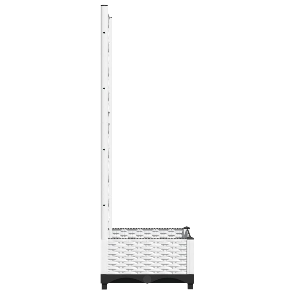 Vaso/floreira de jardim c/ treliça 40x40x121,5 cm PP branco