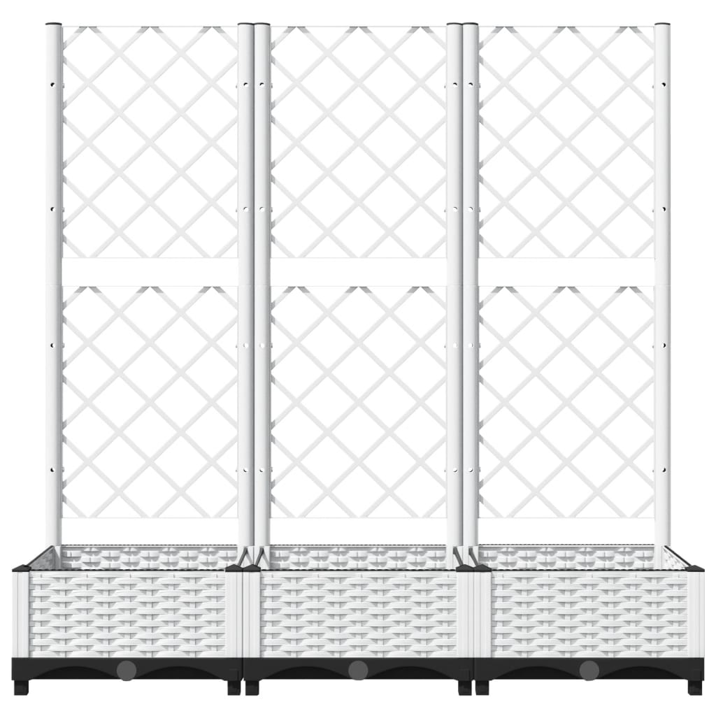 Vaso/floreira jardim c/ treliça 120x40x121,5 cm PP branco