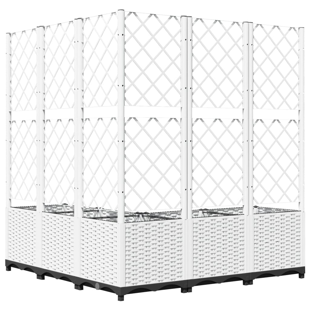 Vaso/floreira jardim c/ treliça 120x120x136 cm PP branco