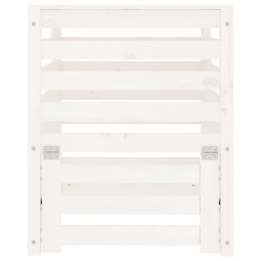 Caixote de compostagem 63,5x63,5x77,5cm pinho maciço branco
