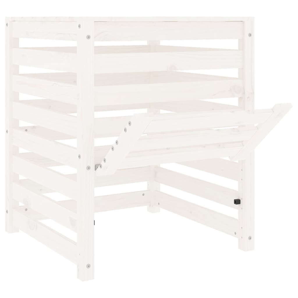 Caixote de compostagem 63,5x63,5x77,5cm pinho maciço branco