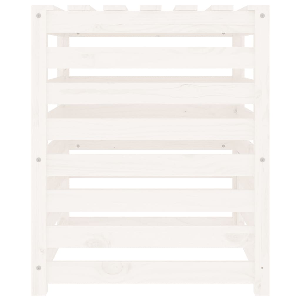 Caixote de compostagem 63,5x63,5x77,5cm pinho maciço branco