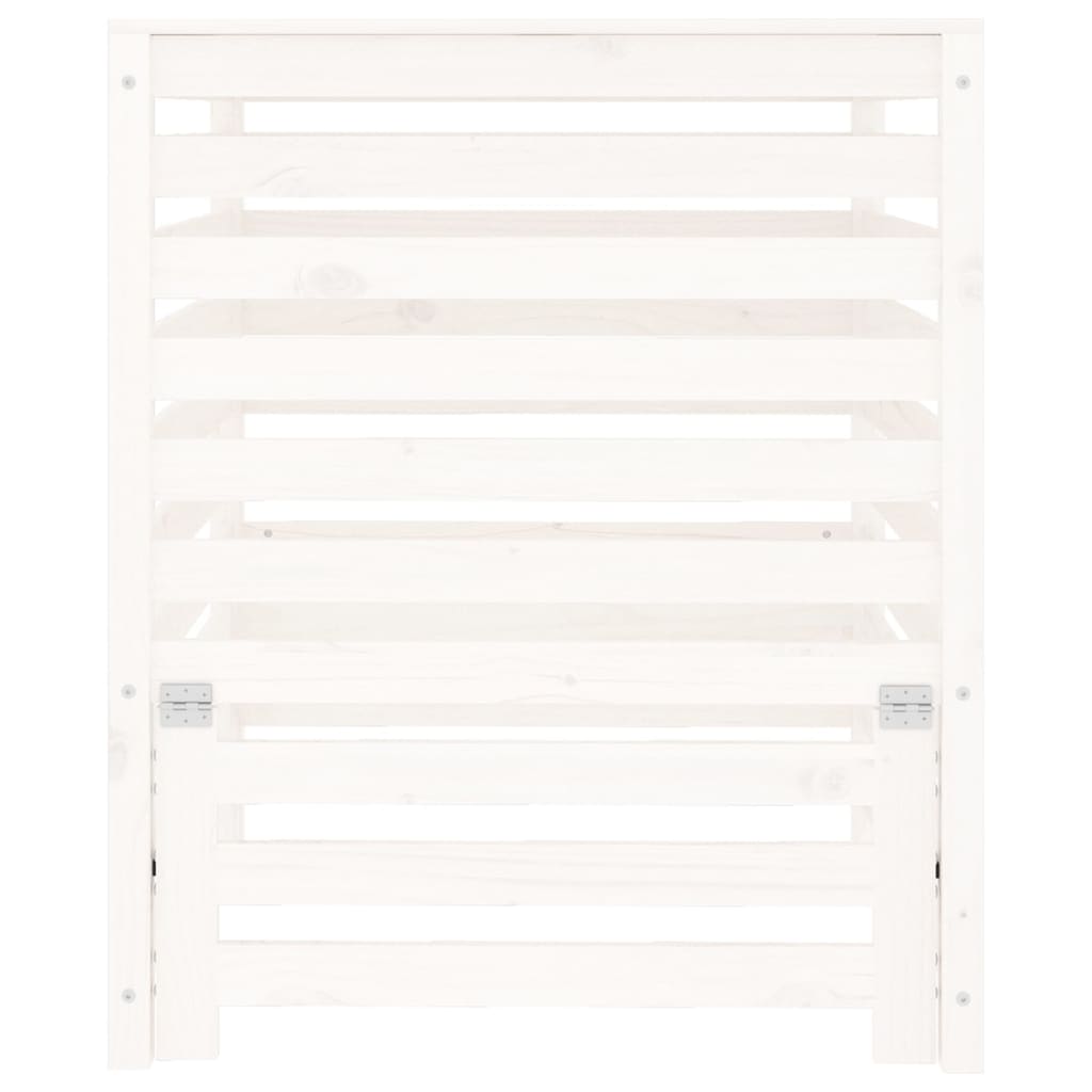 Caixote de compostagem 82,5x82,5x99,5cm pinho maciço branco