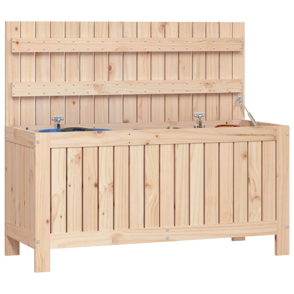 Baú de Arrumação para Jardim - Pinho Maciço Natural - 108x42,5x54 cm